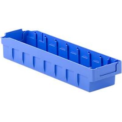Stellingbak RK 400S, polystyreen, L 390 x B 97 x H 64 mm, 8 vakken, voor kastdiepte 400 mm, blauw
