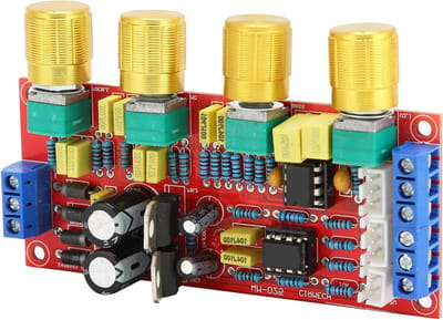 Voorversterker Module - Audio Versterker - Muziek Installatie - Volume Toonregeling - 15x10x4 cm - Rood