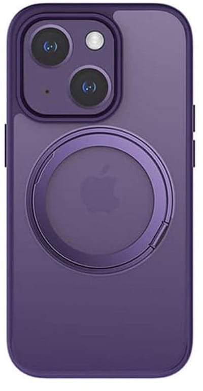 Casify 360° verstelbaar Kickstand Hoesje geschikt voor MagSafe iPhone 15 Hoesje - Mat Donkerpaars