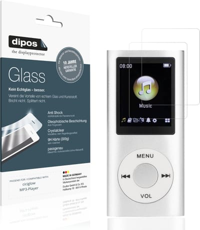 dipos – 2x Pantserfolie geschikt voor ciciglow MP3-Player | 9H Screenprotector