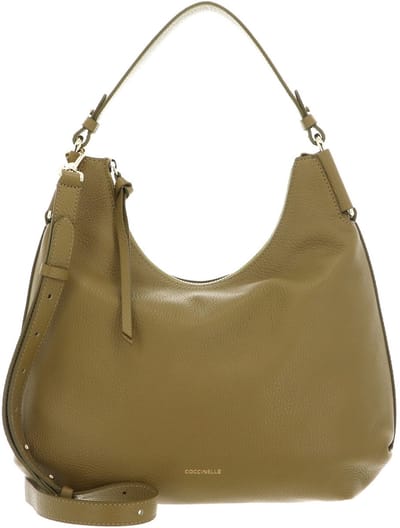 COCCINELLE Leren schoudertas Rebekka Handbag Grained Leather Seagrass kaki