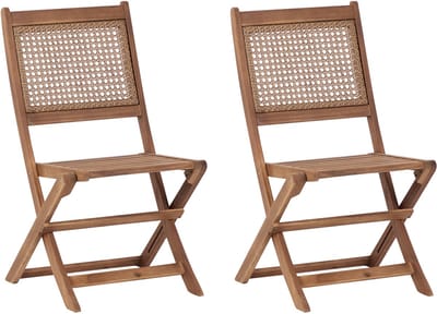 PARAGGI - Tuinstoel set van 2 - Bruin - Acaciahout