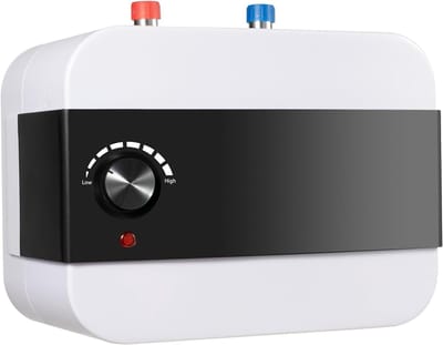 Kleine Boiler - Ondertafel Warmwater - Direct Warm Water - Drukvast Compact Model - 6 Liter Capaciteit - Wit Zwart
