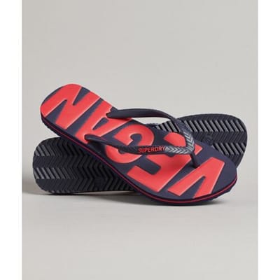 Superdry Klassieke Vintage Veganistische Teenslippers Blauw Grootte: S