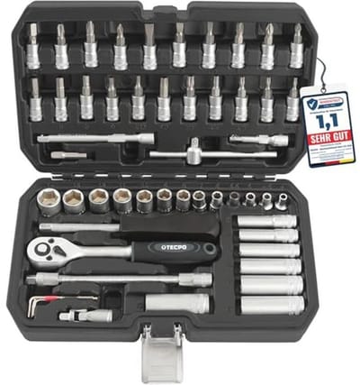 53-delige Steeksleutelset 1/4 inch - Dopsleutelset voor Auto en Werkplaats