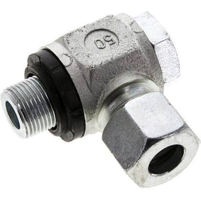 14S & M20x1.5 Verzinkt Stalen Swivel Joint Snijringkoppeling Buitendraad 400bar NBR O-ring Draaibaar ISO 8434-1