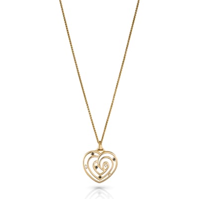 Orphelia 'Euphoria' Dames 925 Sterling Zilveren Set: Ketting-Hanger + Oorbellen - Gouden SET-7522/G