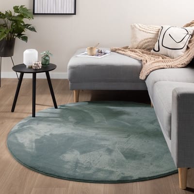 NATURL. Rond laagpolig vloerkleed - Cozy Groen - Ø 120cm