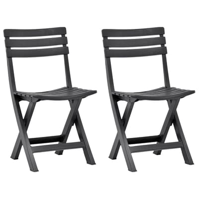vidaXL - Opklapbare - stoelen, - 2 - stuks, - kunststof, - antraciet