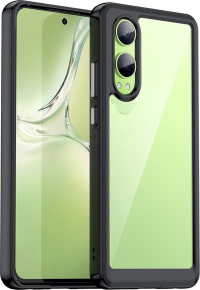 Coverup Hoesje - Geschikt voor OnePlus Nord CE4 Lite 5G Hoesje - Coverup Transparant ShockProof TPU Back Cover - Zwart