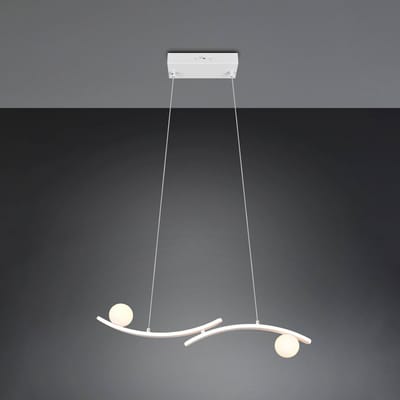 Trio Lighting LED hanglamp Napoli, mat wit, lengte 82 cm, metaal, CCT