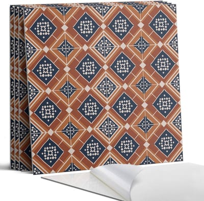 Coloray Wandpanelen Zelfklevend - Geometrie in bruin en wit Zelfklevende Wandpanelen - 50 cm x 50 cm - Bruin Wandpaneel PVC - 5 stuks - Mozaïeken Wandpanelen Zelfklevend - Wandpaneel Keuken - Wandpanelen Badkamer