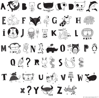 A Little Lovely Company -  Lightbox letterset ABC zwart