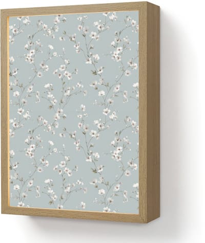 Wandlamp 30x40 cm - Oplaadbaar - Klassiek - Bloemen - Blauw - Wandlampen binnen woonkamer - Slaapkamer lamp - Decoratieve nachtlamp - Vloerlamp draadloos