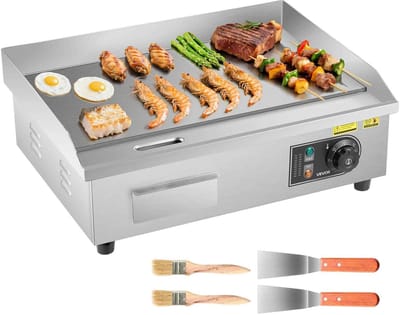 Casa Living Grillplaat - Grill Apparaat - Elektrische Bakplaat - 3200W Vermogen - 22 Inch - Temperatuur 50-300°C - RVS Grillplaat
