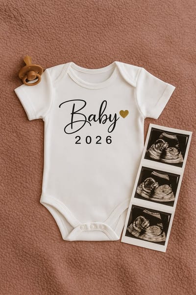 Baby Rompertje 2026 - Wit Goud - Aankondiging Zwangerschap Bekendmaking Zwangerschapsaankondiging - 3 Maanden Maat 62 - Jullie Worden Opa en Oma - In Verwachting Cadeau - In Verwachting Aanstaande Mama Papa - Oom Tante - Pregnancy announcement