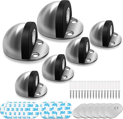 Magnetische Deurstoppers - Deurhouders Deurvangers - Deuren Open Houden - Stil Ontwerp Met Demping - 6 Stuks - Zilverkleurig