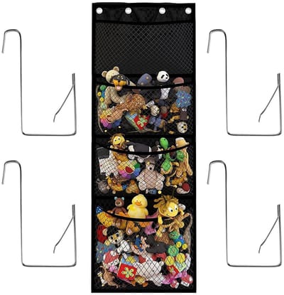 Dailygoods- Opbergzak met 4 Grote Zakken - Multifunctionele Hangende Organizer - Over-de-deur Beugel - Duurzaam Materiaal - Ruime Opbergruimte - Voor Kledingkasten en Badkamers - Opbergorganizer