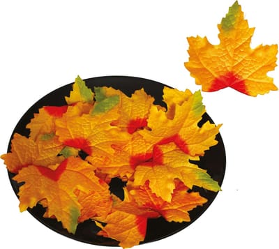 Fiestas Guirca - Oranje herfstbladeren – 24 stuks – 9-10 cm - Halloween - Halloween Decoratie - Halloween Versiering