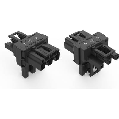 Wago 3-Pool T-Distributie Connector Met Vergrendelclips - 770-615 [2 Stuks]