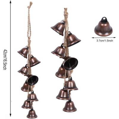 Cloches de sorcière pour la protection Cloches décoratives rétro Carillons éoliens en métal Rouge Marron Décor de sorcière Cloches vintage pour maisons Branches Portes gray