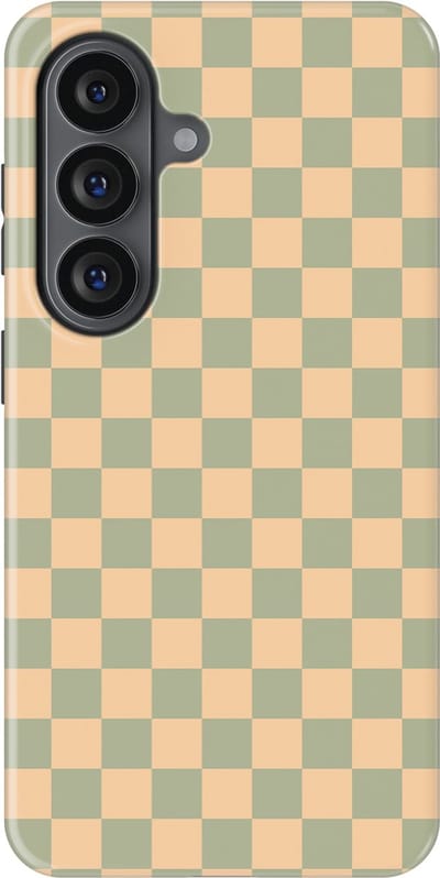 Design Hoesje Samsung Galaxy S26 | Geschikt Voor Mag | Tiny Squares Checkered Print | Backcover Samsung Galaxy S26 Calm Tiles
