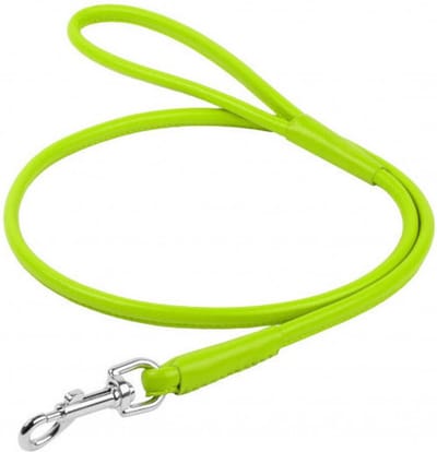 WAUDOG Glamour Hondenriem / Hondenlijn - Rond Leder - Groen - Diameter: 6 mm - Lengte: 122 cm