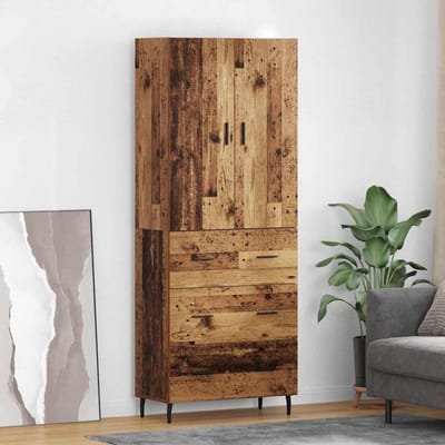 vidaXL - Highboard - 2 - st - Oud - Hout - 69,5 - x - 34 - x - 180 - cm - Bewerkt - hout