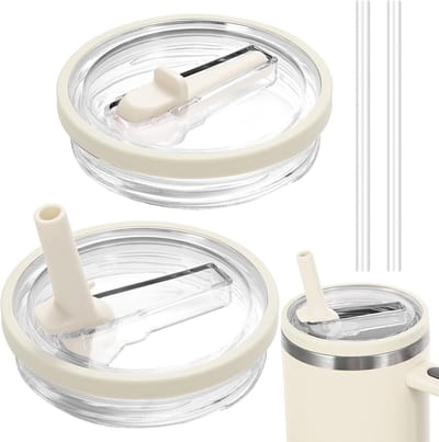 2-pack Reserve Deksels voor 100 ml Bekers met Rietjes - Lekvrij en Stofdicht