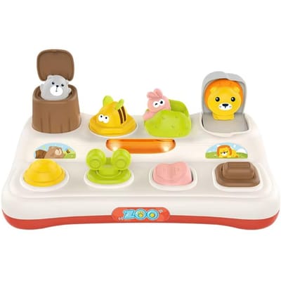 Baby Montesorri Met Knoppen Verstoppertje Peekaboo Schakelaar Doos Vroege Leren Hand-Oog Coördinatie Sensorisch Educatief Speelgoed