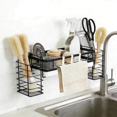 Hangende Organizer voor de Keuken, Ideaal voor Afwasmiddel en Keukenaccessoires, Ruimtebesparende Oplossing voor de Gootsteen