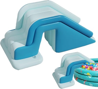Opblaasbare Waterglijbaan - Waterspeelstructuur Tuin - Feestjes Zomerpret - Grote Helling Zonder Slee - Inklapbaar Draagbaar - Blauw
