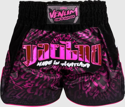 Venum Muay Thai Kickboks Shorts Attack Zwart Roze - S