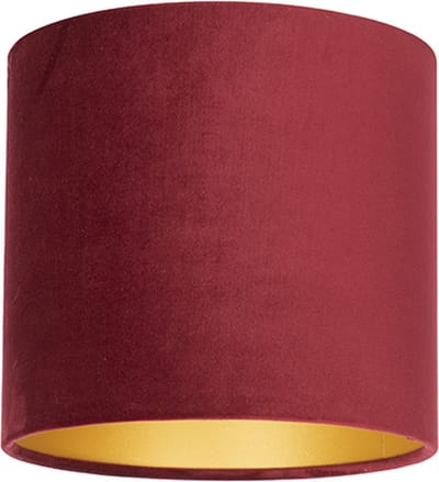 Uniqq Lampenkap velours rood Ø 25 cm - 25 cm hoog