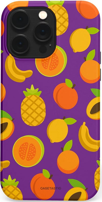 Casetastic Hoesje Geschikt voor Apple iPhone 14 Pro Max Magsafe - Stijlvolle Beschermende Duo-layer Case - Tropisch Fruit Feest