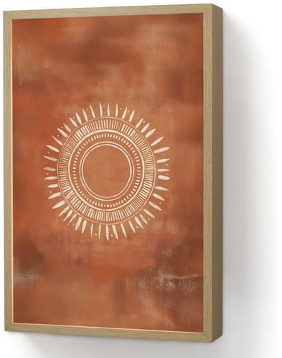 Wandlamp 40x60 cm - Oplaadbaar - Abstract - Lijnen - Zonnestralen - Roodbruin - Wandlampen binnen woonkamer - Slaapkamer lamp - Decoratieve nachtlamp - Vloerlamp draadloos