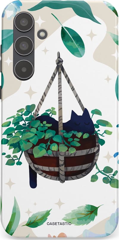 Casetastic Hoesje Geschikt voor Samsung A55 - Stijlvolle Beschermende Duo-layer Case - Hangkat