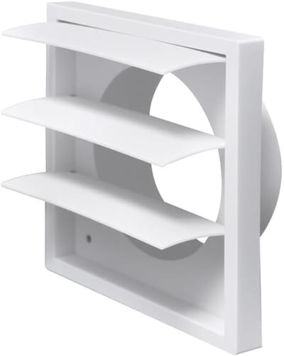 Wandrooster - Afzuigkap rooster - Ventilatie huis - Niet-retoursluiter - 10 cm - Wit