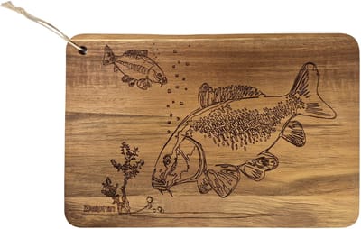 Karper Snijplank Hardhouten Vis Design Hout Cutting Board Snij Plank Viscadeau Vissen Cadeau Visser