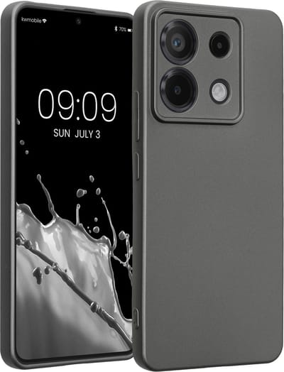 kwmobile metallic telefoonhoesje van TPU - geschikt voor Xiaomi Redmi Note 13 Pro 5G / Poco X6 5G - Flexible case voor smartphone - In metallic grijs