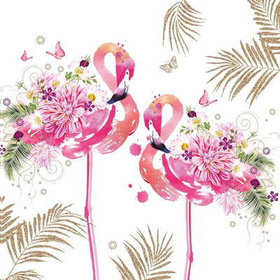 PPD - Lunch servetten - Floral Flamingos