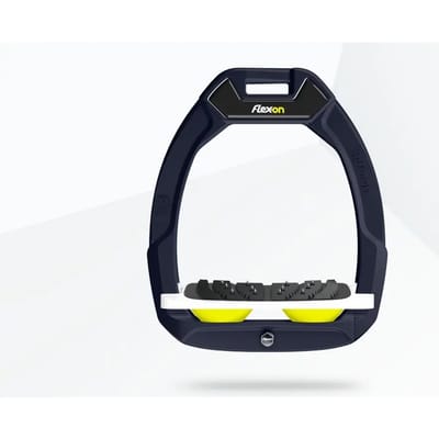Veiligheidsstijgbeugels Paardenrijden Hellend Ultra Grip Aluminium/Wit/Geel Flex-On Safe-On