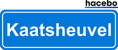 Hacebo - Plaatsnaam Sticker - 29x10 CM - Kaatsheuvel sticker - Verkeersborden sticker - grappige cadeaus - Kaatsheuvel