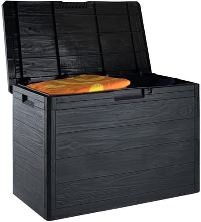 Dutchers® Tuinkussenbox - 160L Antraciet - Tuinopbergbox - Opbergbox - Kussenbox - Tuinbox - Tuinbank - Opberger - Tuinkast