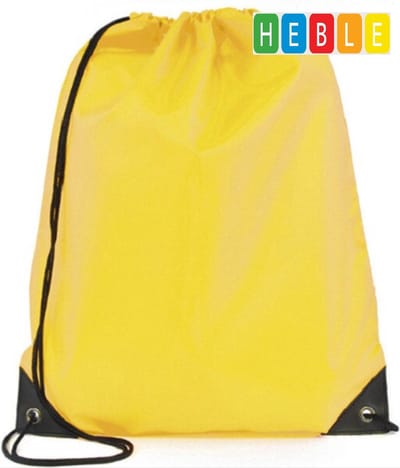 *** Gymtas Met Rijgkoord 12 Liter - Geel - Zwemtasje - van Heble® ***