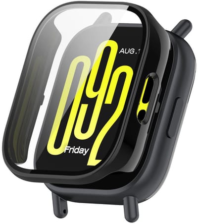 Watch case screenprotector - hoesje - gehard glas - geschikt voor Xiaomi Redmi Watch 5 Lite - zwart