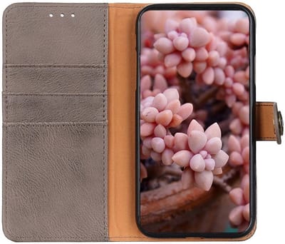 KHAZNEH Motorola Moto G53 Hoesje Portemonnee Book Case Khaki