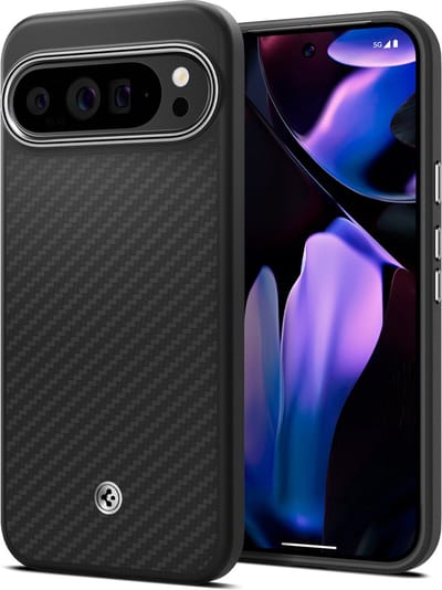 Spigen Enzo Aramid Hoesje Geschikt voor Google Pixel 9 Pro XL - Aramide Back Cover - Militaire Standaard - Matte Zwart