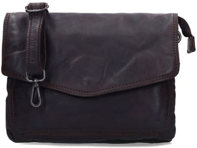 No Stress - Bruine leren unisex schoudertas