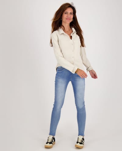 Je m'appelle Dames Broek Regular fit Met stretch - Blauw - Maat XS